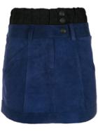Andrea Bogosian Panelled Leather Skirt - Blue