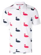 Thom Browne Allover Ducks Jersey Polo - Red