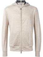 John Varvatos Zip Front Knit Hoodie, Men's, Size: Large, Nude/neutrals, Linen/flax