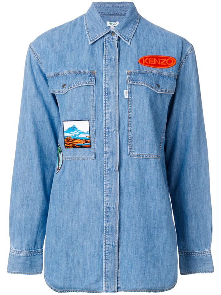 Kenzo Logo Patch Shirt - Blue