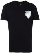 Versus Metallic Lion Print T-shirt, Men's, Size: Medium, Black, Cotton/polyester
