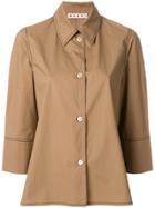 Marni Boxy Cropped Sleeve Shirt - Brown