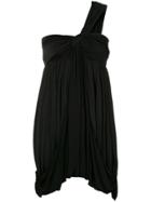 We11done One Shoulder Twisted Knot Dress - Black