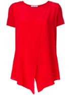 Max Mara Front Slit Design Blouse - Red