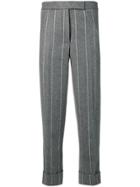 Thom Browne Shadow Stripe Flannel Trouser - Grey