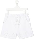 Velveteen Brook Lace Trim Shorts - White