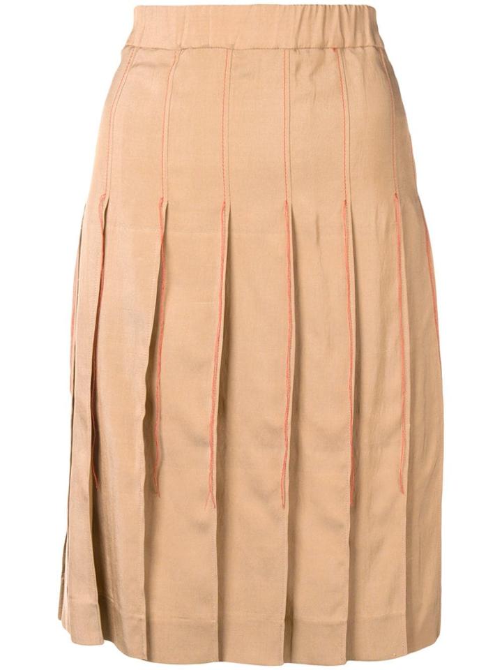 Marni Pleated Skirt - Nude & Neutrals