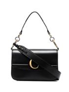 Chloé Black C Ring Medium Leather Shoulder Bag