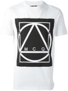 Mcq Alexander Mcqueen Glyph Icon Print T-shirt, Men's, Size: Medium, White, Cotton