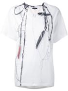 Ann Demeulemeester - Trompe L'oeil Print T-shirt - Women - Cotton - 36, White, Cotton