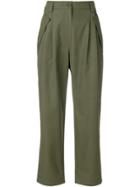 Valentino High Waisted Cargo Trousers - Green