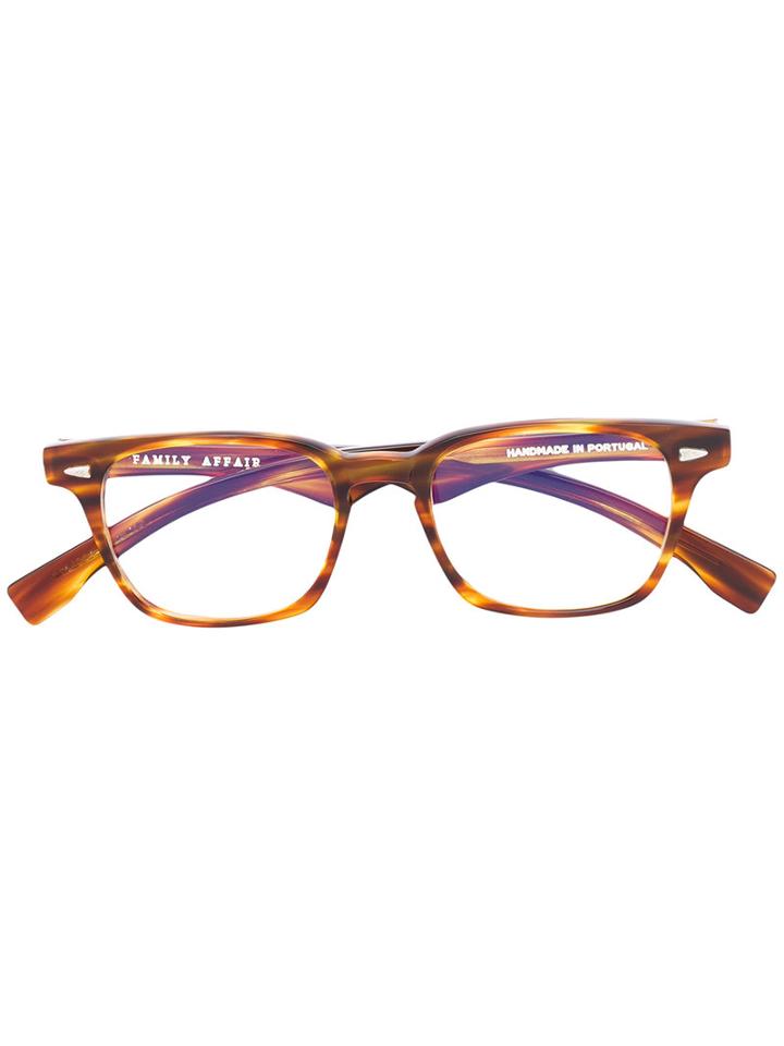 Family Affair Square Frame Glasses, Brown, Acetate