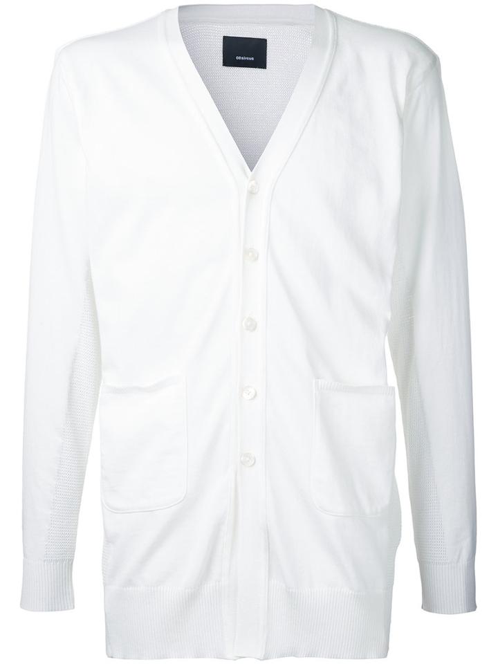 08sircus V-neck Buttoned Cardigan, Men's, Size: 4, White, Cotton