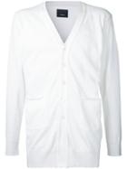 08sircus V-neck Buttoned Cardigan, Men's, Size: 4, White, Cotton