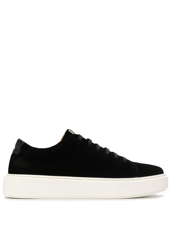 Low Brand Platform Lace Up Sneakers - Black
