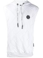 Philipp Plein Sleeveless Drawstring Hoodie - White