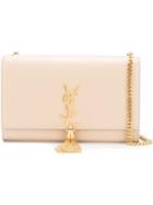 Saint Laurent 'classic Monogram' Shoulder Bag, Women's, Nude/neutrals