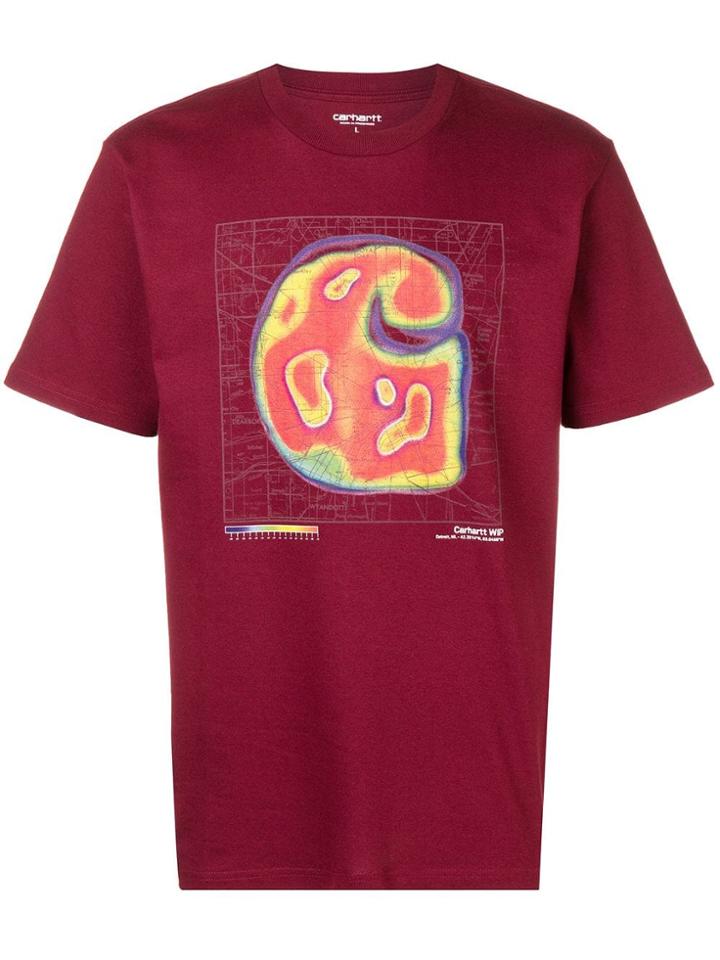 Carhartt Printed Crew Neck T-shirt - Red