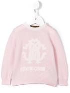 Roberto Cavalli Kids - Logo Embroidered Jumper - Kids - Polyamide/viscose/cashmere/virgin Wool - 3 Mth, Infant Girl's, Pink/purple