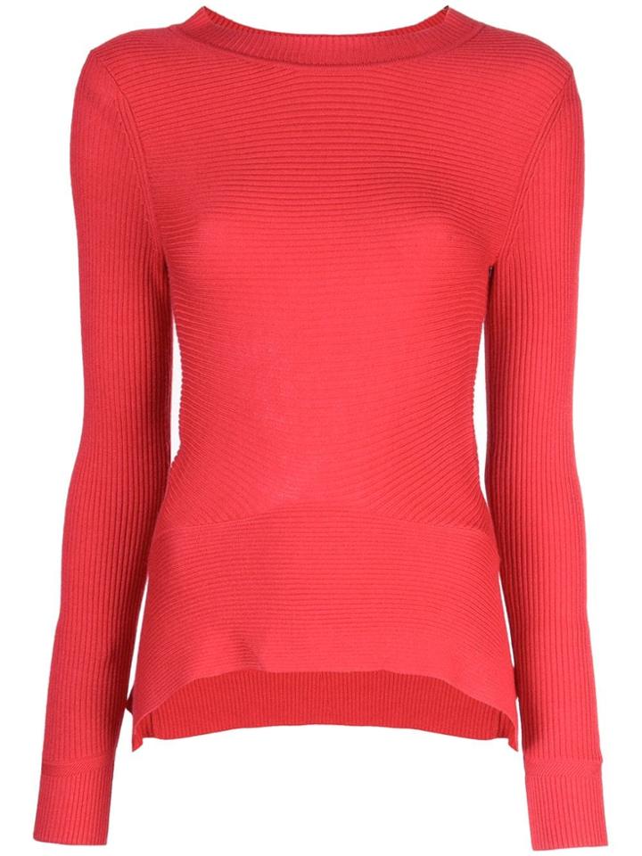 Tome Curved Hem Jumper - Red