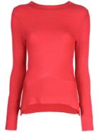 Tome Curved Hem Jumper - Red