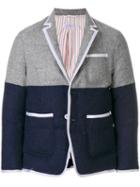 Thom Browne Bicolor Quilted Sack Sport Coat - Grey