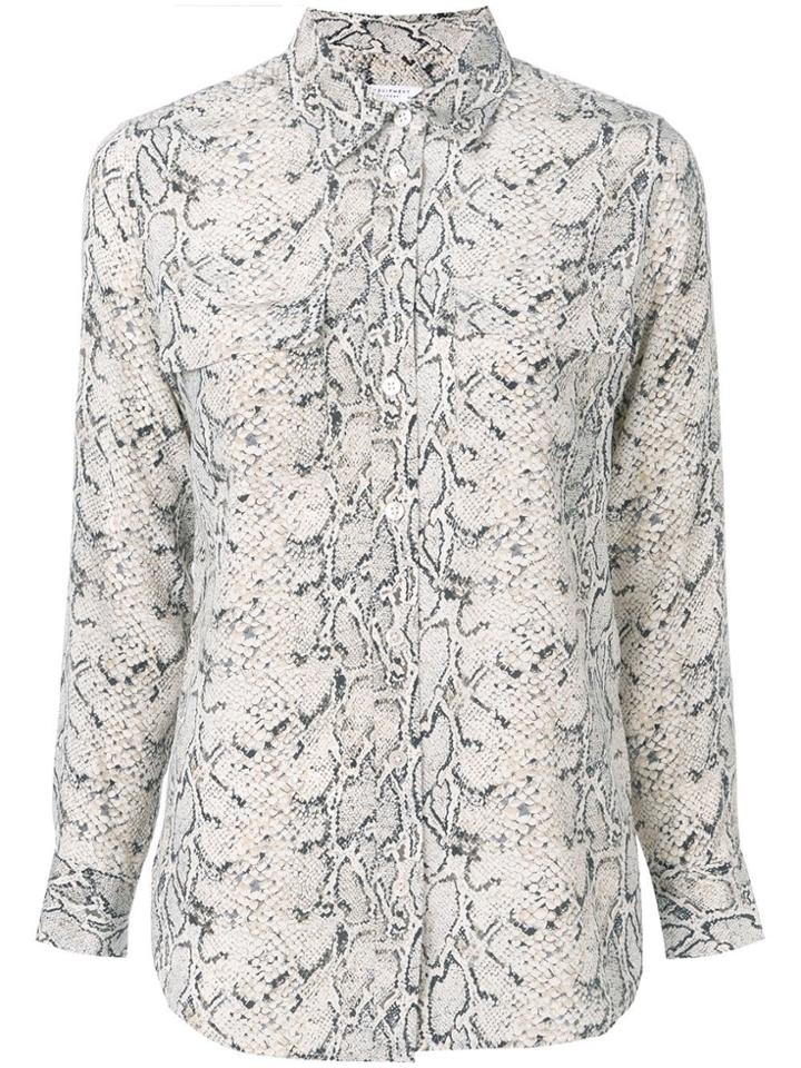 Equipment Snake Print Shirt - Neutrals