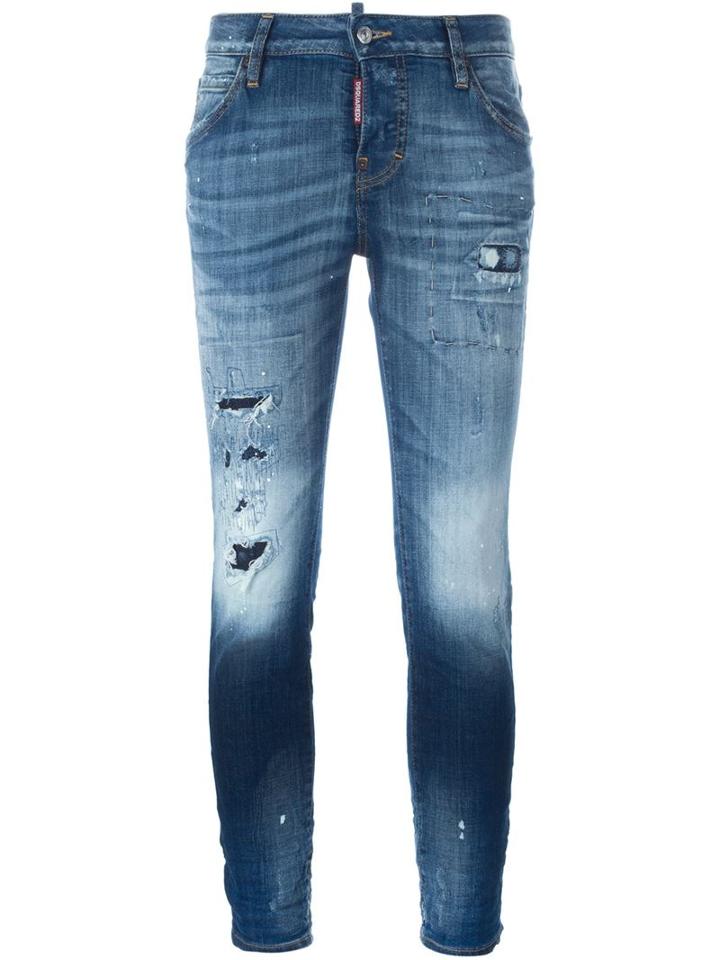 Dsquared2 'cool Girl' Jeans, Size: 42, Blue, Cotton/spandex/elastane/polyester/calf Leather
