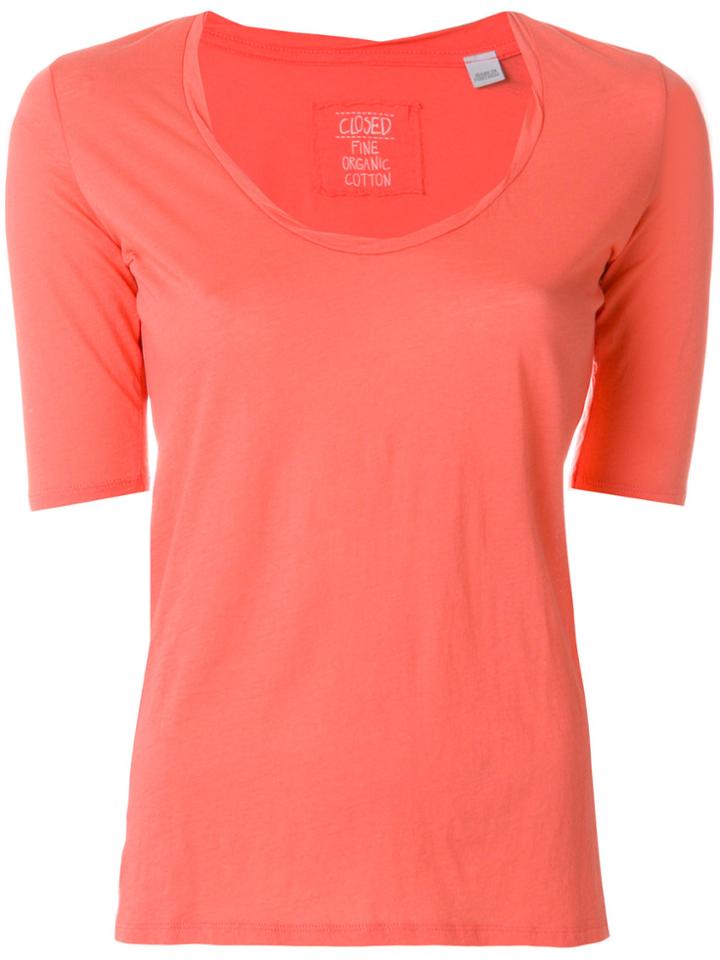 Closed U-neck T-shirt - Yellow & Orange