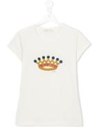 Monnalisa Crown Detail T-shirt, Girl's, Size: 15 Yrs, Nude/neutrals