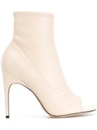 Sergio Rossi Open Toe Ankle Boots - Nude & Neutrals