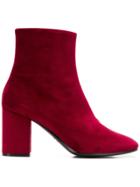 Balenciaga Logo Heel Ankle Boots - Red