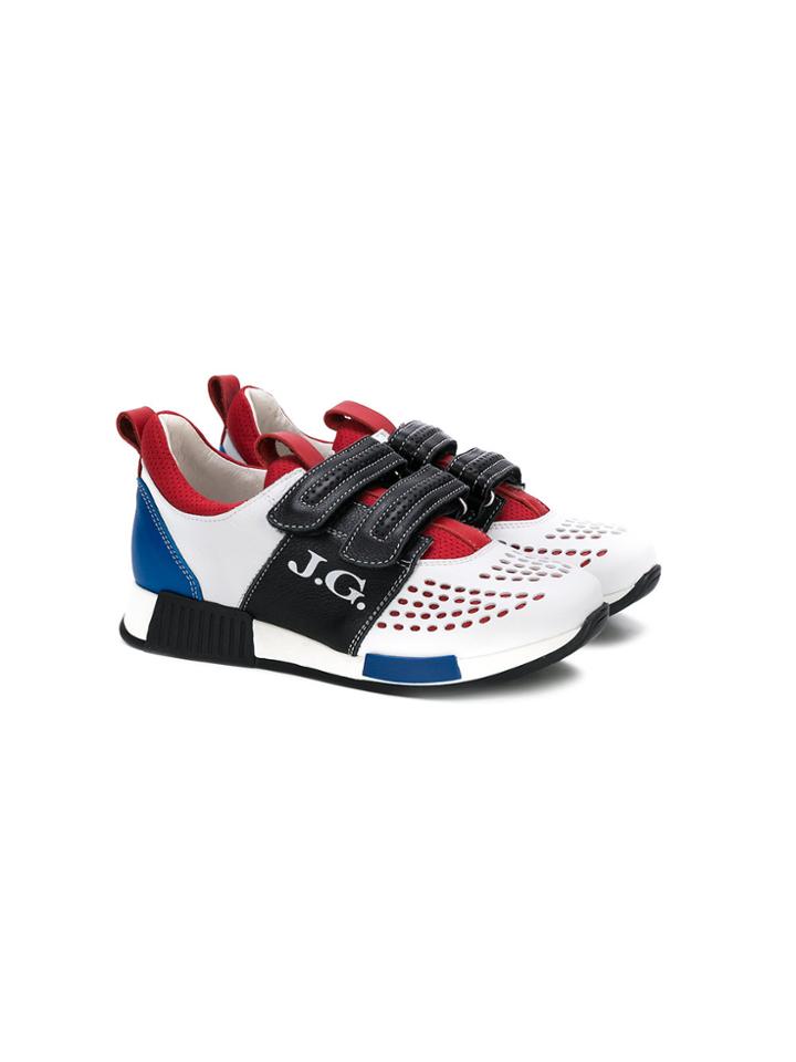 John Galliano Kids Color Block Sneakers - White