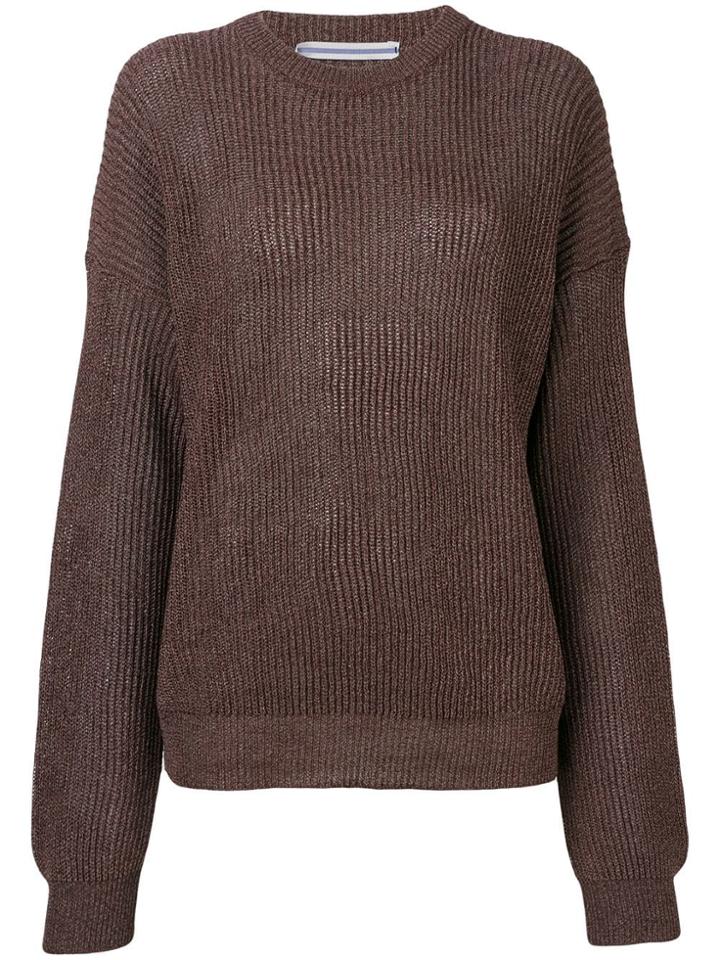 Cristaseya Round Neck Jumper - Brown