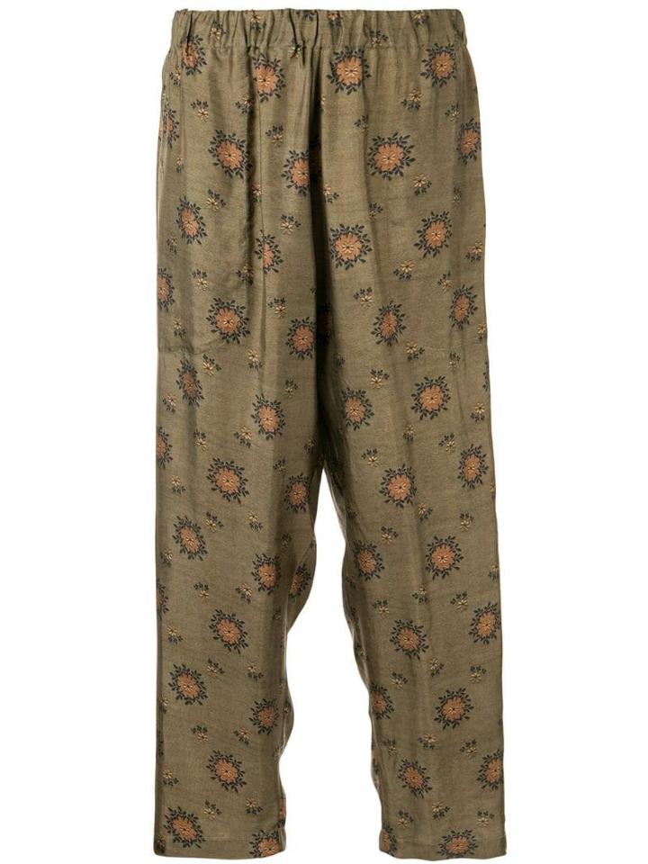 Uma Wang Floral Pattern Trousers - Green