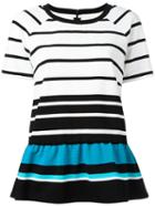 Michael Michael Kors Striped Flared Hem T-shirt, Women's, Size: Small, Black, Polyester/viscose