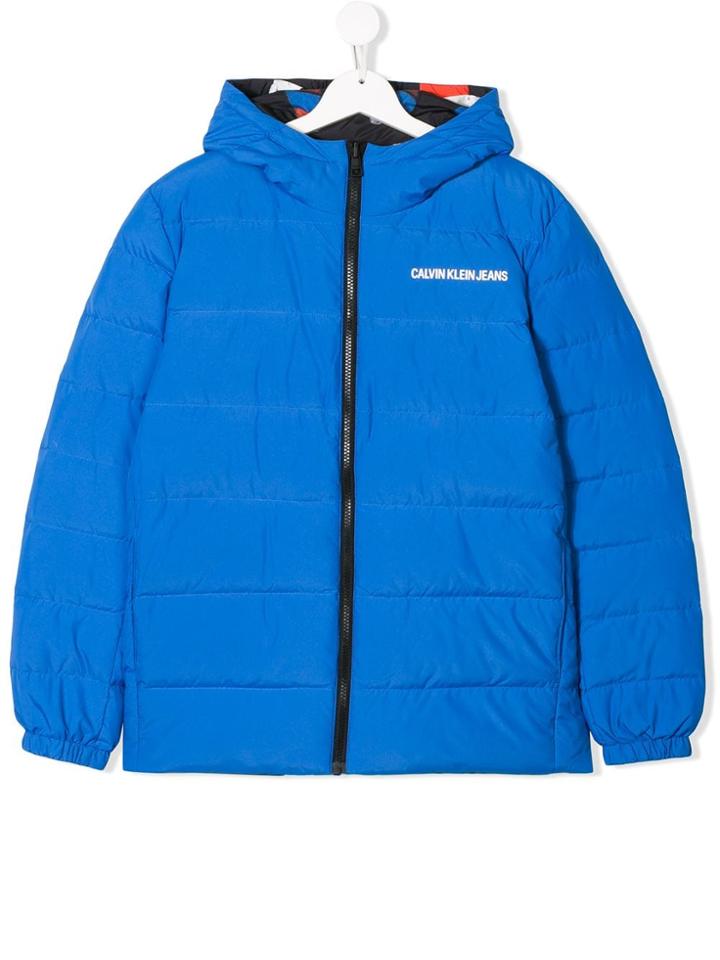 Calvin Klein Kids Teen Reversible Padded Jacket - Blue
