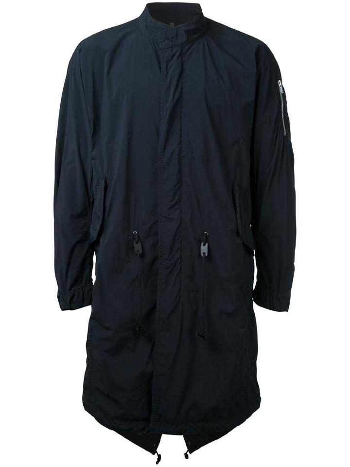 Kazuyuki Kumagai - High Neck Midi Coat - Men - Nylon - 1, Black, Nylon