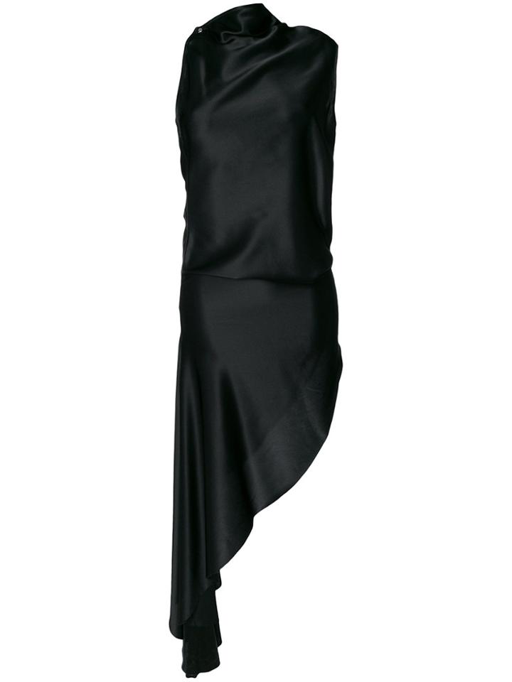 Marques'almeida Asymmetric Gathered Neck Dress - Black