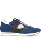 Philippe Model Panelled Sneakers, Men's, Size: 40, Blue, Cotton/leather/rubber/suede