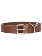 Y / Project Silver Buckle Belt, Adult Unisex, Size: Small, Brown, Leather