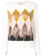 Ballantyne Geometric Print Knitted Top - White