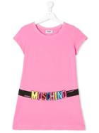 Moschino Kids Logo Belt Print T-shirt - Pink & Purple