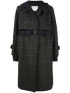 Sacai Multilayered Contrasting Single Breasted Coat - Blue
