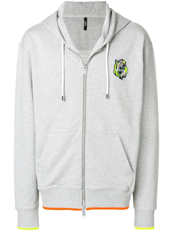 Versus Zipped Hoodie - Grey