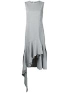 Goen.j Open Back Asymmetric Ruffled Jersey Dress - Grey