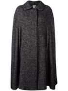Douuod Herringbone Cape, Women's, Size: 42, Black, Acrylic/polyamide/viscose/alpaca