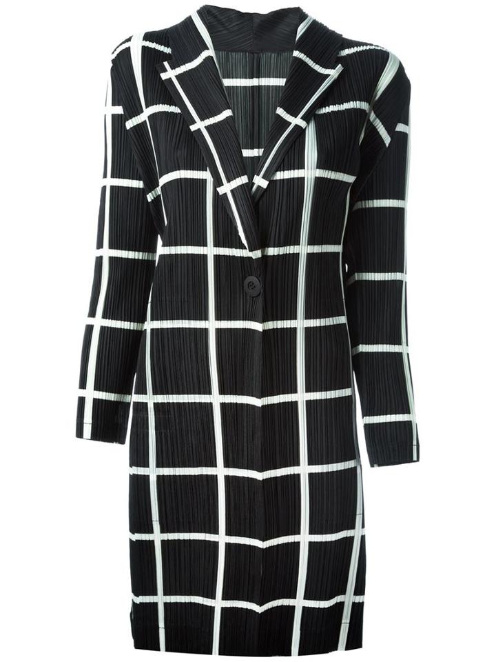 Pleats Please By Issey Miyake Checked Pleated Coat