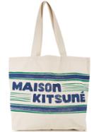 Maison Kitsuné 'letter Stripes' Tote Bag