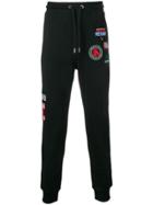 Les Hommes Urban Badge Embellished Track Pants - Black